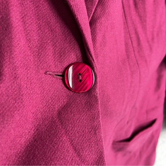 Vintage 100 Wool Blazer Womens 10P Mauve Pink Sag Harbor 1 Button Jacket Lined - Picture 6 of 16